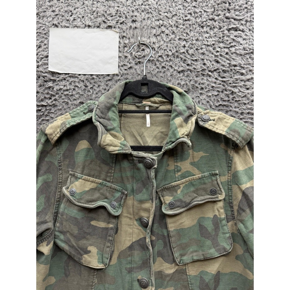 Free People Not Your Brothers Surplus Camouflage Military Jacket Green Size M - Picture 3 of 14